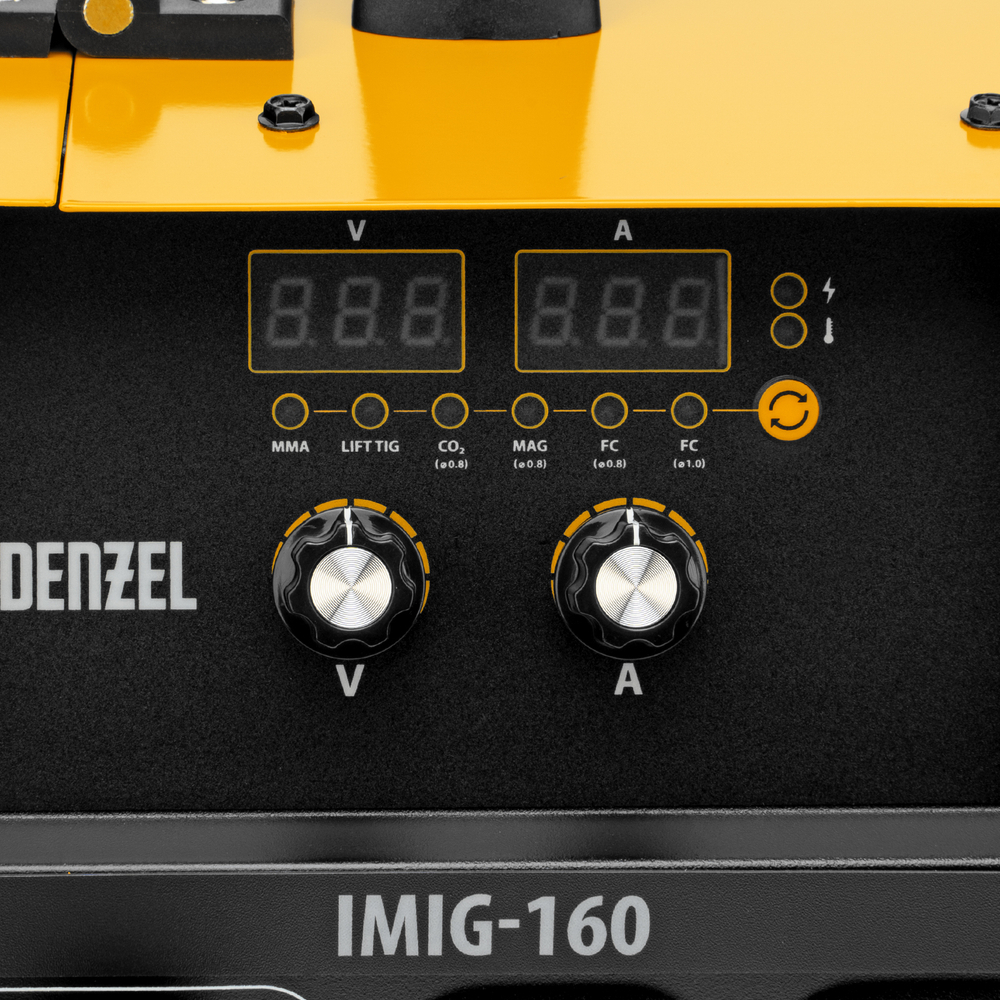 DENZEL Аппарат инверторный полуавтомат. cварки IMIG-160 Synergy 160А ПВ 60% катушка 5кг