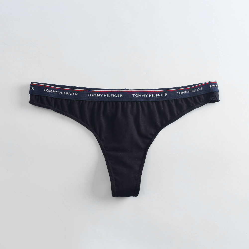 Женские трусы стринги черные Tommy Hilfiger Women