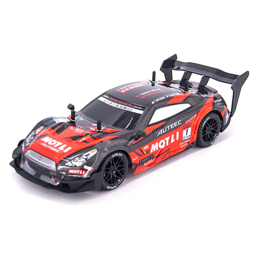 Радиоуправляемая машина для дрифта Nissan GTR R35 (свет, пар, 4WD 1:14) - RC-18B-1 красно-черный