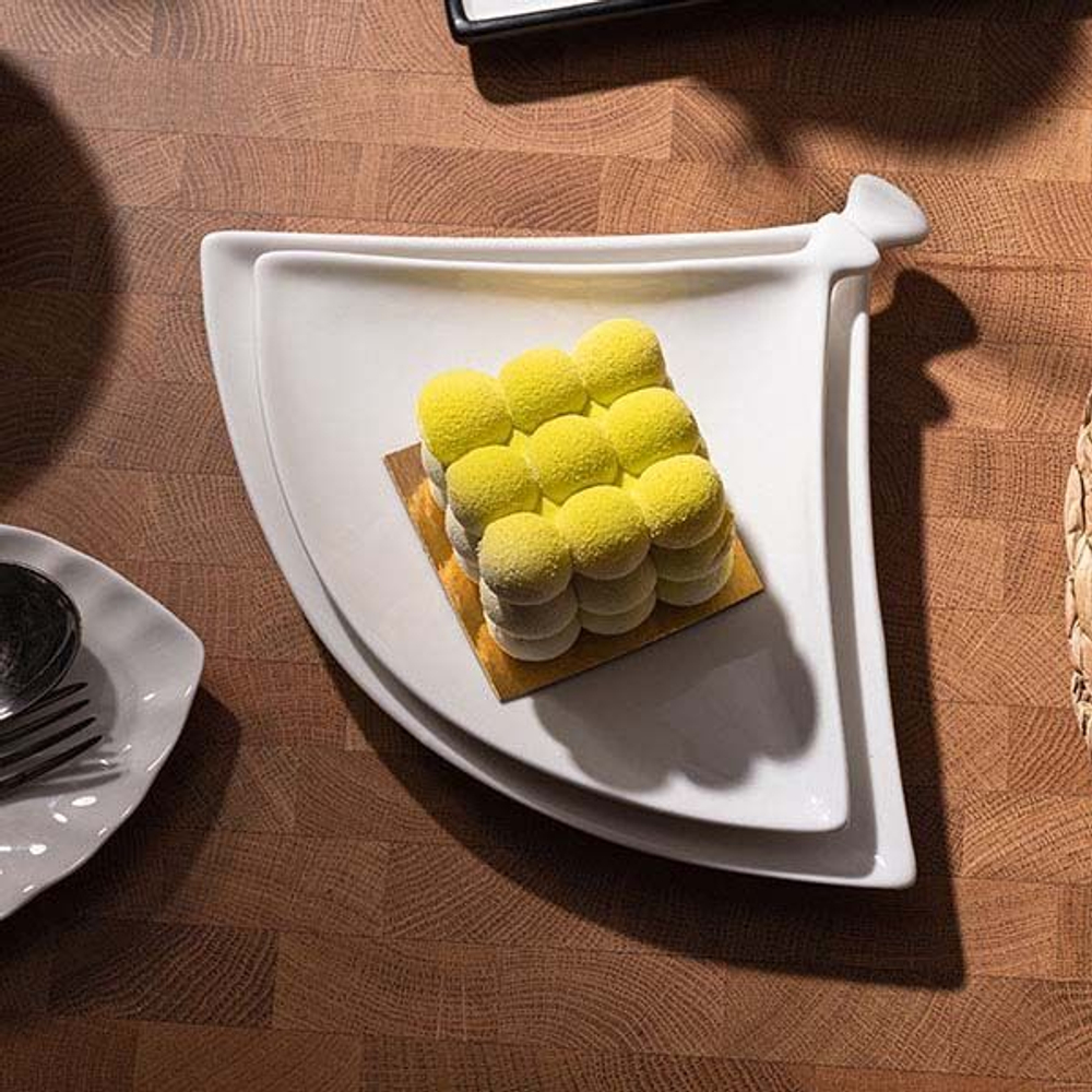 Блюдо «Кунстверк» веер;фарфор;,H=15,L=200,B=130мм;белый (Цвет: белый)