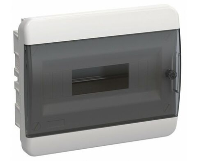 Корпус пластиковый IEK TEKFOR ЩРВ-П-12 IP41 черная прозрачная дверь 12 модулей встраиваемый