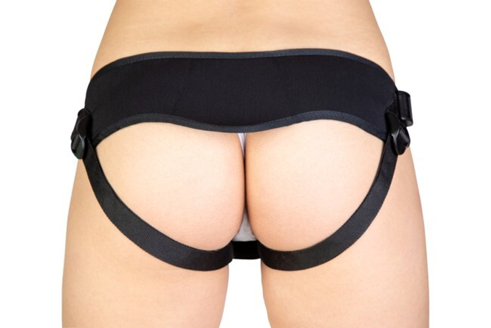 Страпон с двумя сменными насадками и вибрацией Onjoy Stap-on Pro Classic Set #5 (10 режимов) (Цвет: телесный, черный)