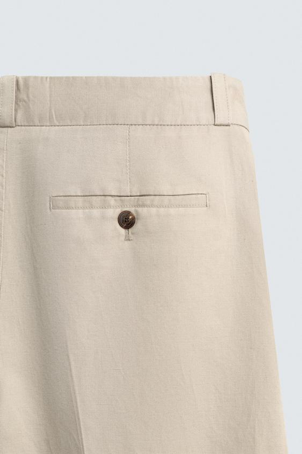 ZARA ПРЯМЫЕ БРЮКИ ЧИНОС ИЗ ХЛОПКА И ЛЬНА, БЕЖЕВЫЙ МЕЛАНЖ