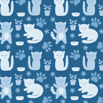 Коты и цветы