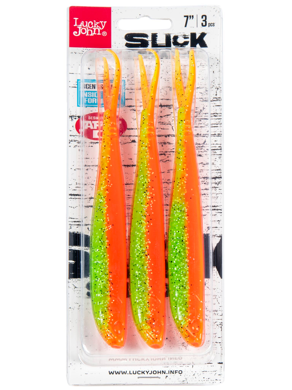 Виброхвост LJ 3D Slick Shad-V 7" (17.8 см), цвет Z12, 3 шт.