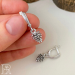 LEFIREL' Серьги серебряные женские "Шишечки" / ювелирные украшения из родированного серебра 925