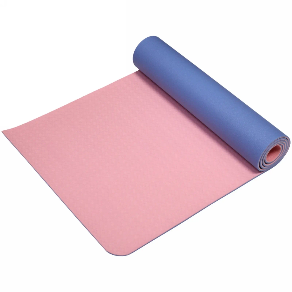 Коврик для йоги 6 мм 61х173 см Однотонный (2х сторонний), микс цветов
