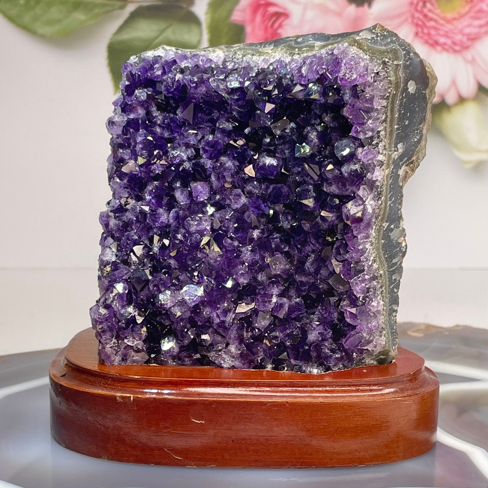 41622 Аметист друза кристалл на подставке 90*120мм