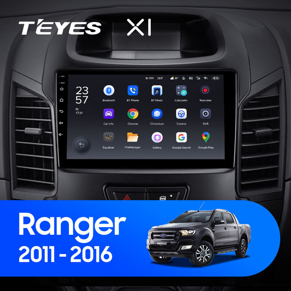 Teyes X1 9"для Ford Ranger 2011-2016 (прав)