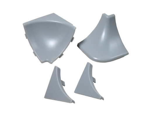 Фурнитура к плинтусу для столешниц ПВХ Грейс 28х28 мм Серый вогнутый комплект