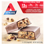 Atkins, протеиновый батончик для перекуса, со вкусом печенья с шоколадной крошкой, 5 штук по 60 г (2,12 унции)
