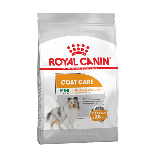 Сухой корм Royal Canin Mini Coat Care для взрослых и стареющих собак мелких размеров (весом от 1 до 10 кг) в возрасте 10 месяцев и старше, с тусклой и сухой шерстью