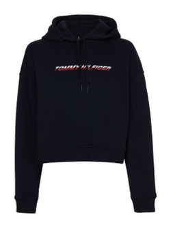 Женская теннисная куртка Tommy Hilfiger Regular Graphic Hood - Turquoise