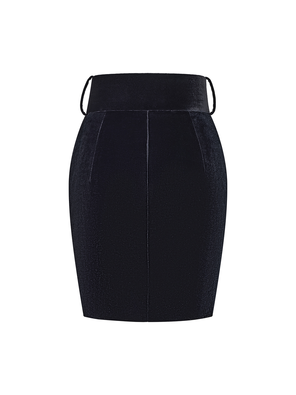 Юбка мини драпированная из бархата с ремнем