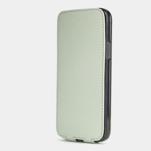 Чехол кожаный для iPhone 12 Pro Max фисташкового цвета