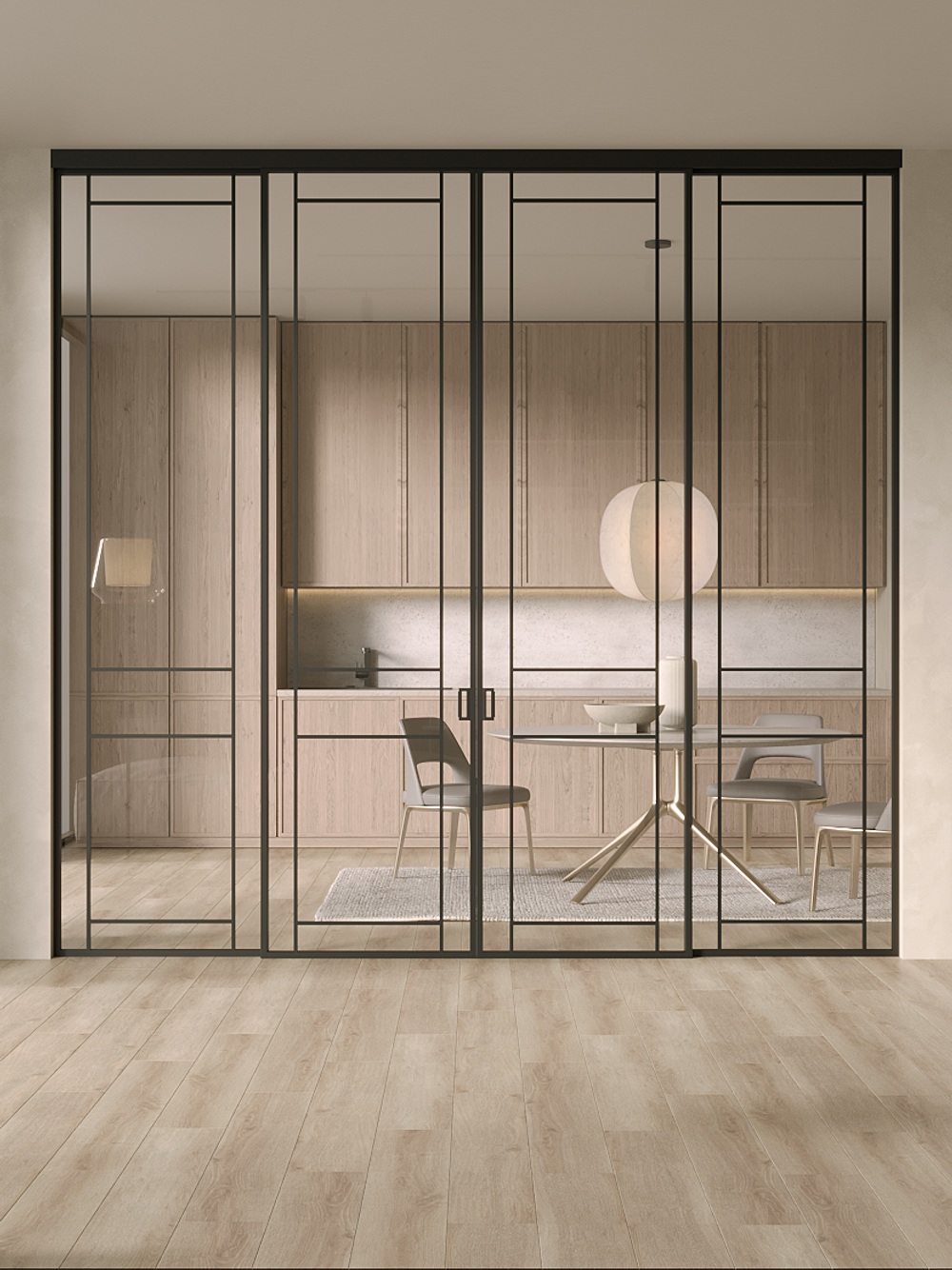 Раздвижная алюминиевая перегородка Minoli Split 18
