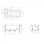 Ванна акриловая Roca LEON 150х70 пристенная (7.2486.5.900.0)