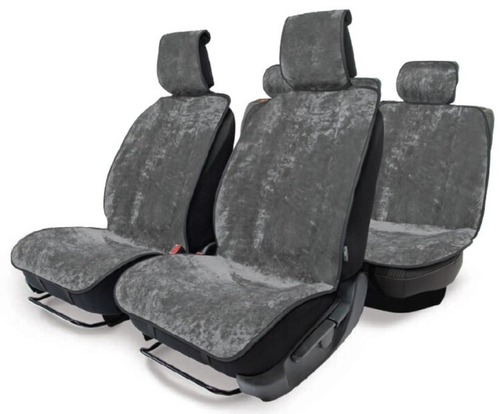 Накидка на сиденье меховая искусст. (серая) (5 шт) (AUTOPROFI)