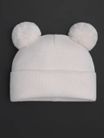 Шапка детская осенняя с помпонами