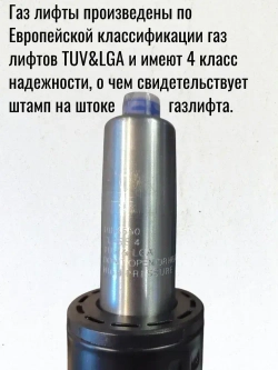 Газлифт/ газпатрон/ газовая пружина усиленный мебельный class 4 (повышенный) для кресла - втулка 200 мм, высота 260-350 мм для офисного, игрового или компьютерного кресла