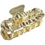 Заколка-краб для волос «AKS - DesignPRO», овал, цвет золото и хром, 5*2,3см