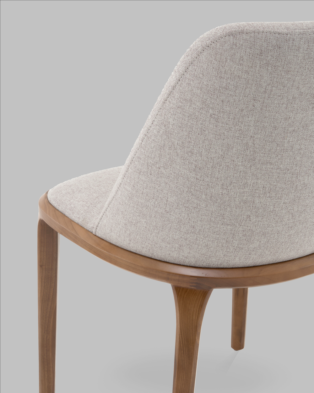 Стул Вудмайкл каркас дерево цвет темный орех рогожка бежевый