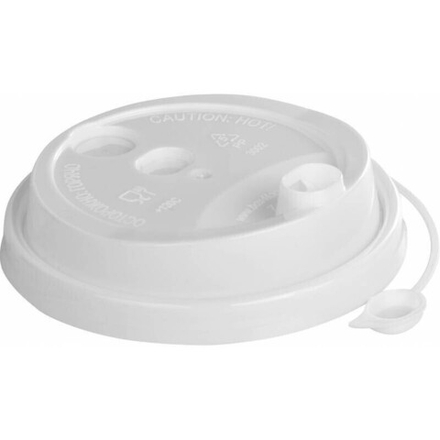 Крышка 80 мм с клапаном Белая ПП Покров. Полимер (50шт/уп)