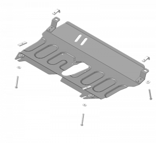 Защита картера Двигателя, КПП. 2 мм, Сталь. для Toyota Camry 2006-2011, Toyota Venza 2008-2012 MOTODOR.72538
