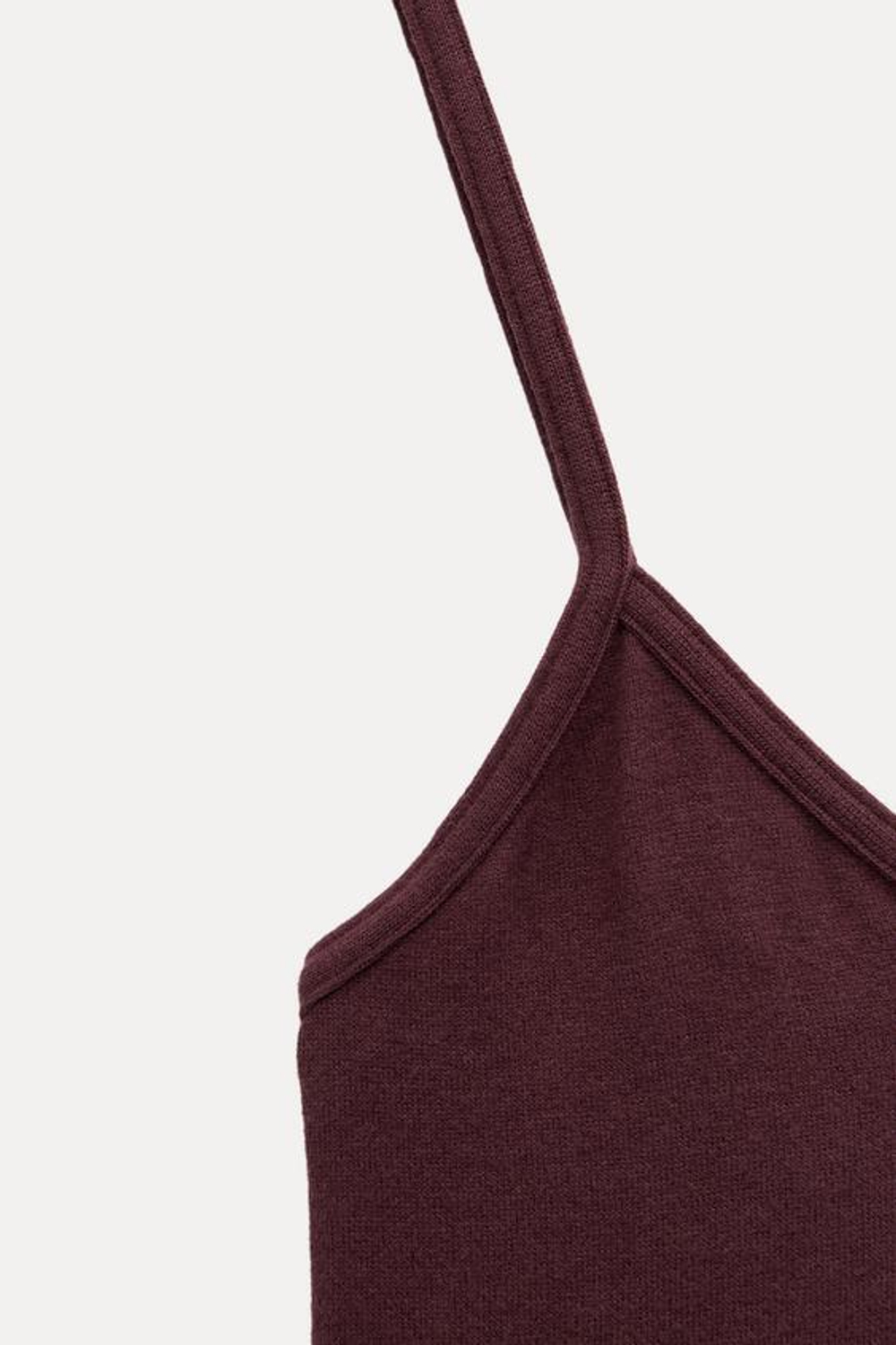 ZARA ТОП НА БРЕТЕЛЯХ, ЦВЕТ БУРГУНДСКОГО ВИНА