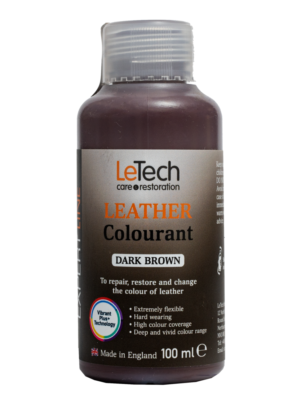 LeTech Expert Line Краска для кожи (Leather Colourant) Dark Brown, 100мл