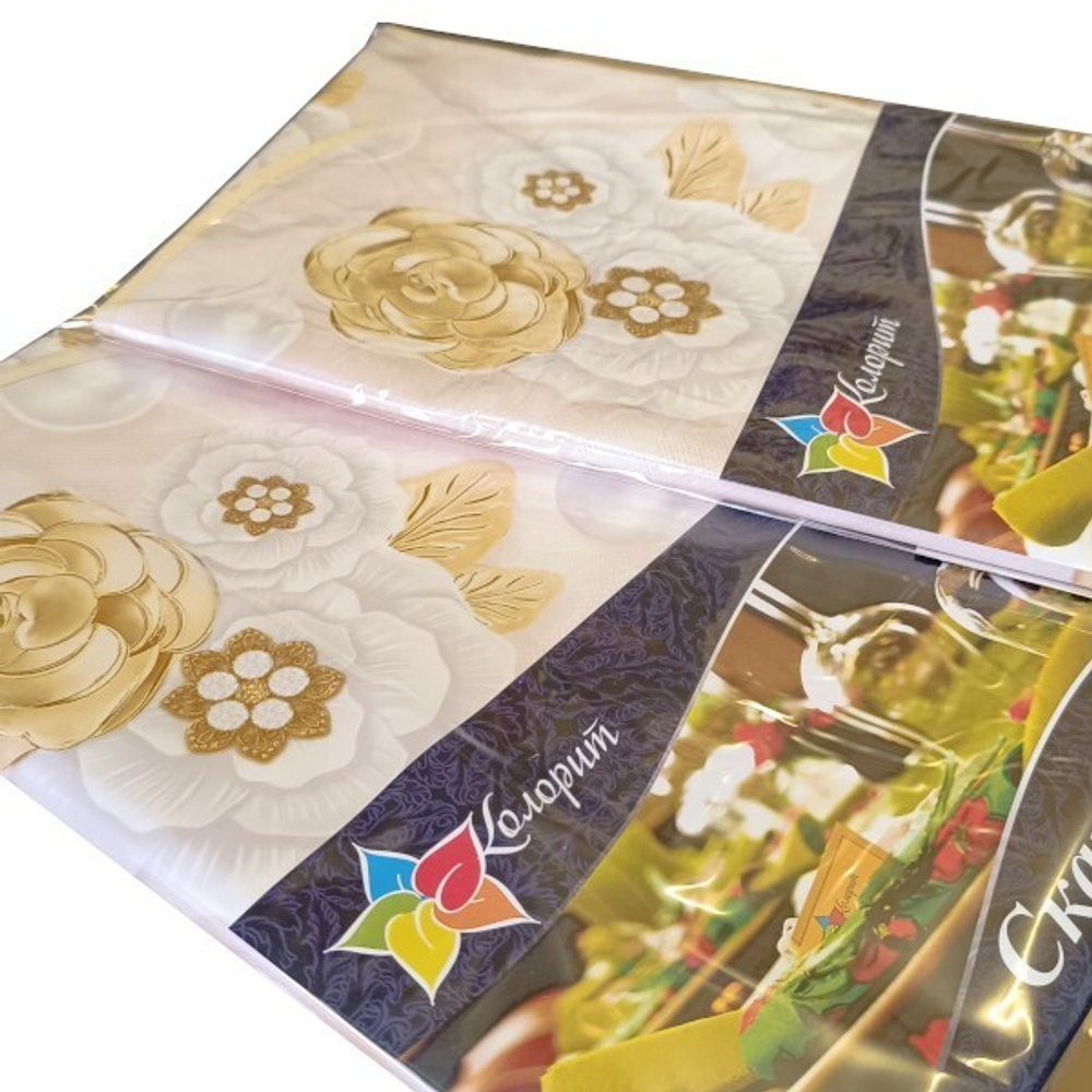 Скатерть КАРМЕН с бейкой 135*180 тканев.основа с ПВХ покрытием Микс расцветок