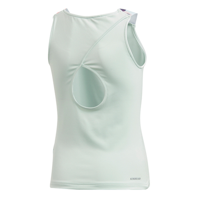 Футболка для девочки теннисная Adidas G Keyhole Tank - dash green/shock yellow