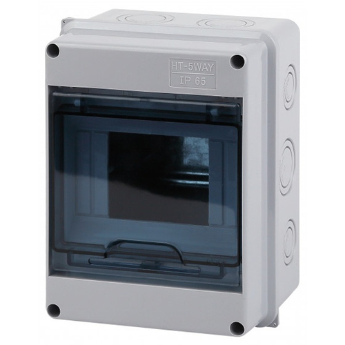 Щиток навесной влагозащищенный КМПн-5 на 5 модулей с прозрачной дверкой IP65 ЭРА Б0046404