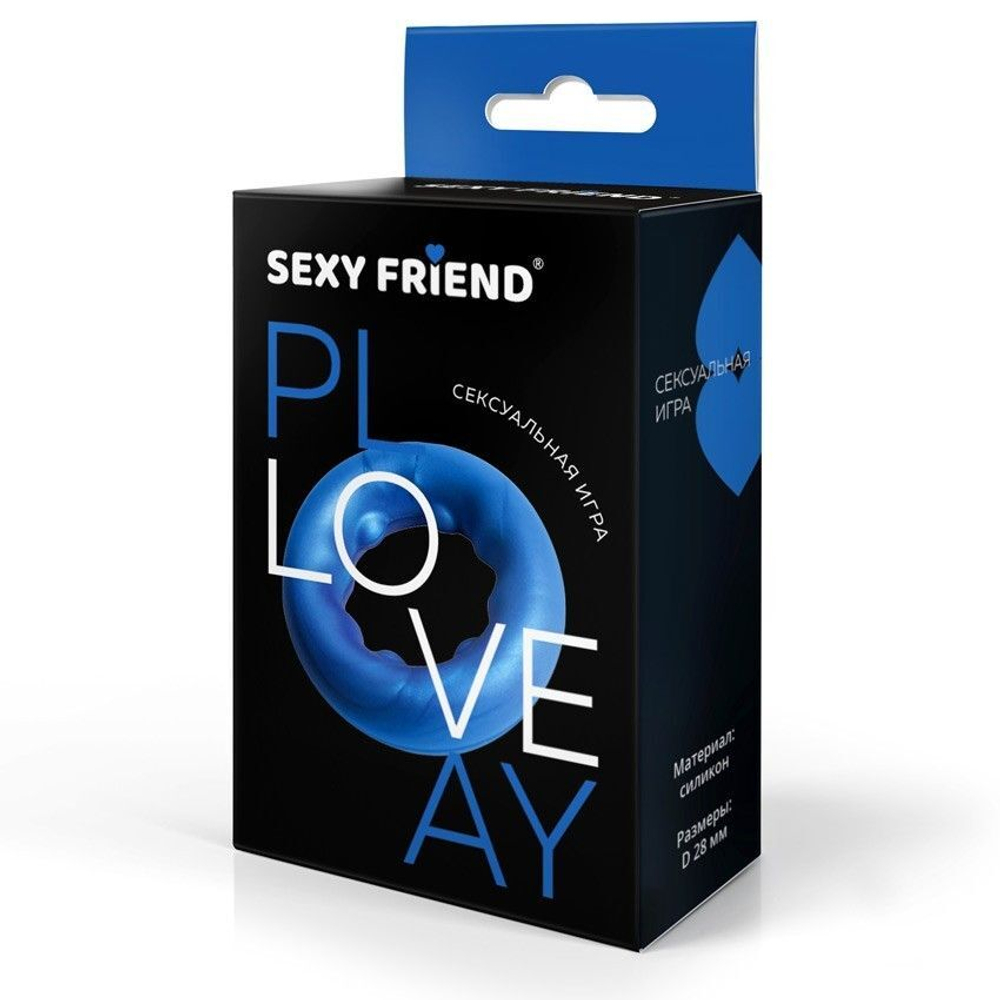 Синее эрекционное кольцо без вибрации (Цвет: синий)