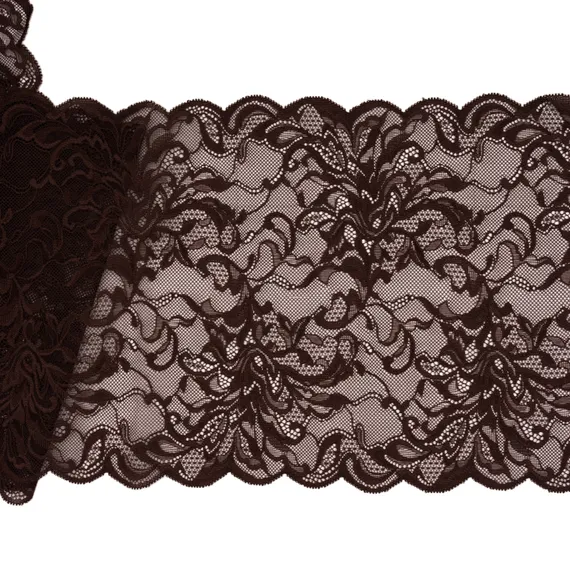Кружево эластичное шоколад 22 см