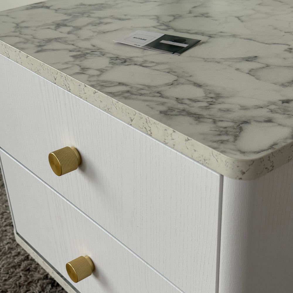 Тумба прикроватная подвесная ROYAL 5302 эко (Мрамор Каррара-р.золото)