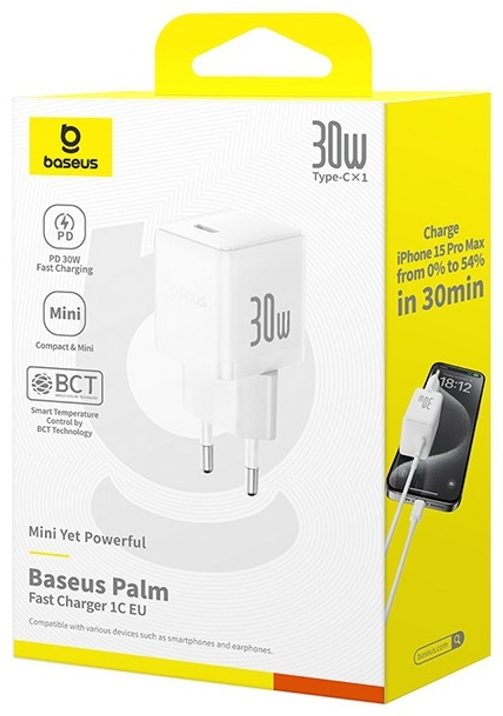 Зарядное устройство Baseus Palm USB Type-C белый