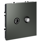 Розетка телевизионная встраиваемая VOLTUM S70 оконечная TV+SAT, (титан)