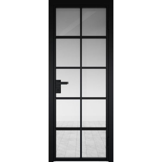 Алюминиевая дверь 4AG чёрная матовая RAL9005 остеклённая