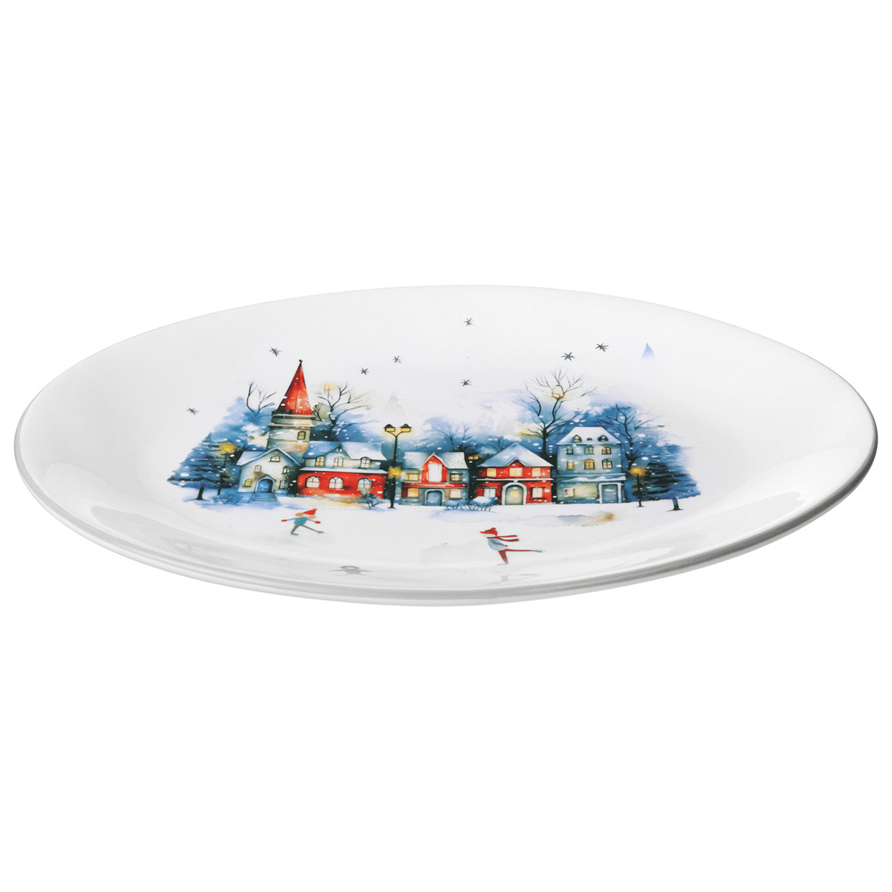 Блюдо овальное Agness "С новым годом!" 31.5х25.5х3см