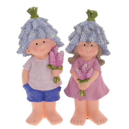 GAEM Фигурка декоративная "Мальчик/Девочка", L9 W8 H21 см, 2в.