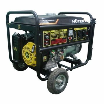 Бензиновый генератор "HUTER" DY8000LX на колесах