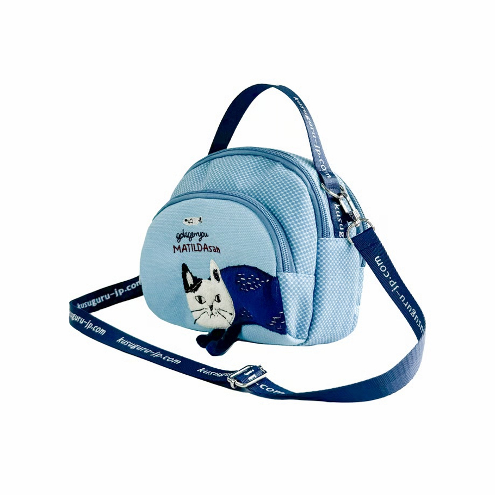 Мини-сумка пошет (pochette), с ремнем, MATILDASan, светло-синий, 25-8811-2, KUSUGURU
