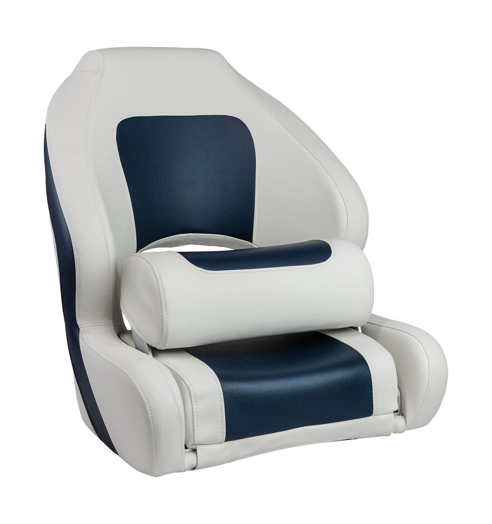 Кресло с болстером Delux Sport Flip Up, обивка винил, цвет белый/синий