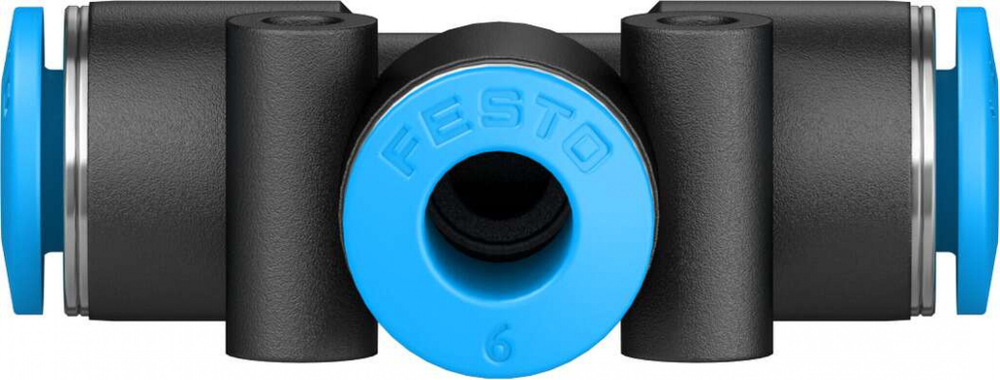 Тройник цанговый прямой Festo QST-6-100 (комплект 100 шт)