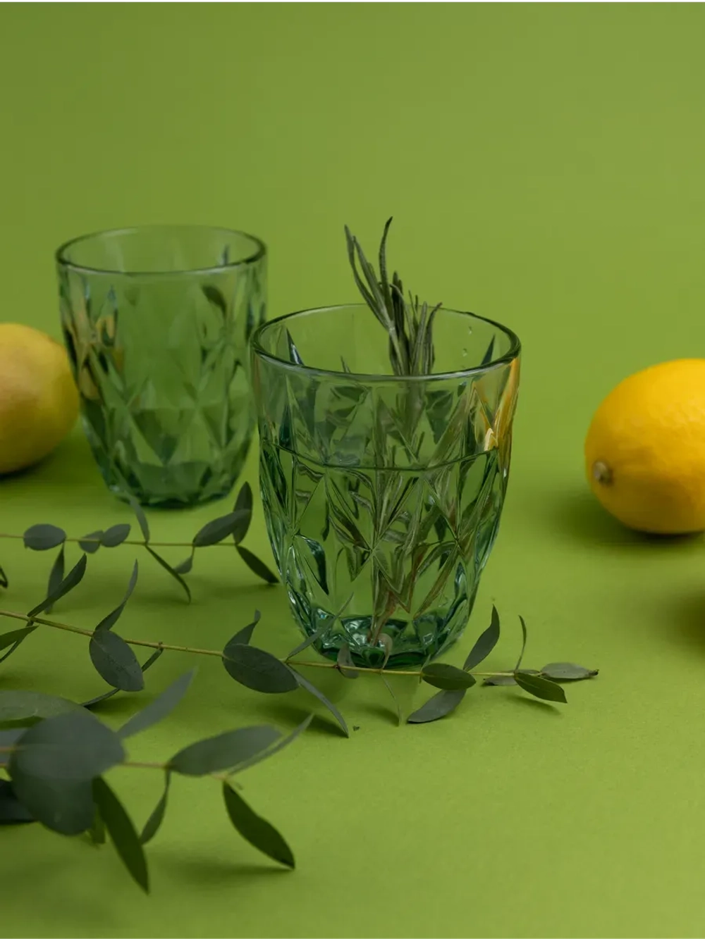 Набор стакан-тумблер для виски, 260 мл. 6 шт. Зеленые