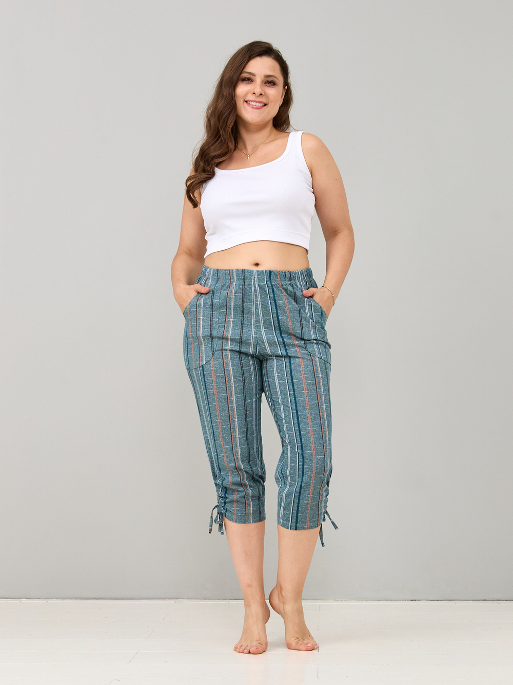 Бриджи Д-6/рогожкаизумруд-цепочка