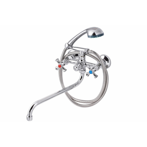 Смеситель для ванны и раковины 1/2 кер ПРОФСАН ПСМ-158-75 "ЕВРО",  эксцентрики "ЕВРО",мах КРЕСТ