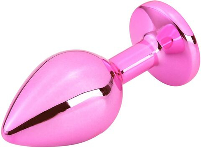 Розовая алюминиевая анальная пробка - 10 см. (Цвет: розовый)