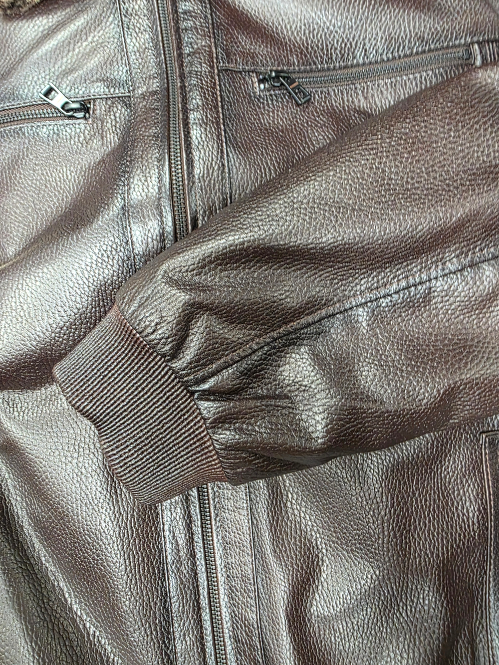 KHIMEONE Мужская кожаная куртка на меху (натуральная кожа/натуральный мех)